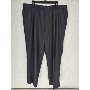 Vntg 90s Men's Charcoal/Black Micro Glen Plaid Wool Trouser Pleat UNITE Canada